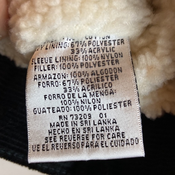 Marvin Richards Sherpa Lined Corduroy Jacket Size XL Black Womens - Picture 9 of 11